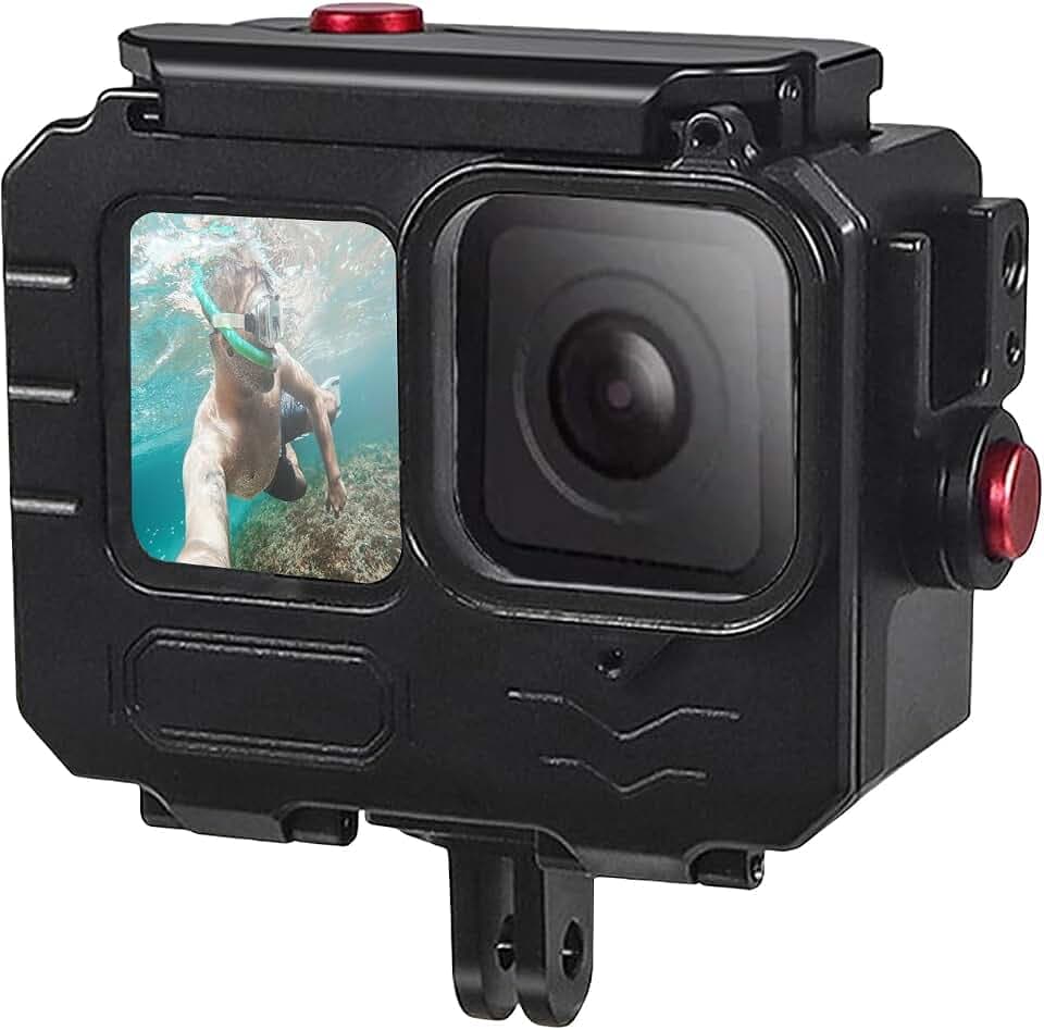 263FT/80M Aluminum Alloy Waterproof Case for Go Pro Hero13/Hero12/Hero11/Hero10/Hero9 Black, Underwater Diving Protective Housing Shell for Go Pro Hero 13 Action Camera with Bracket Accessories