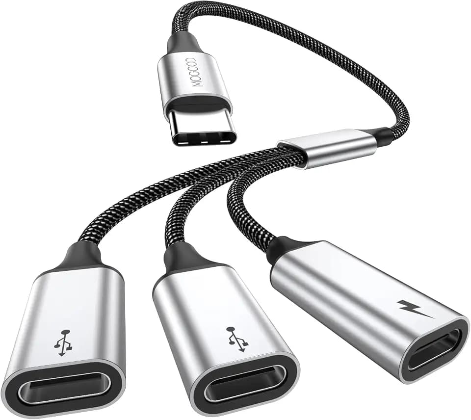 MOGOOD USB C Splitter 1 in 2 Out with 60W Power Delivery Cable