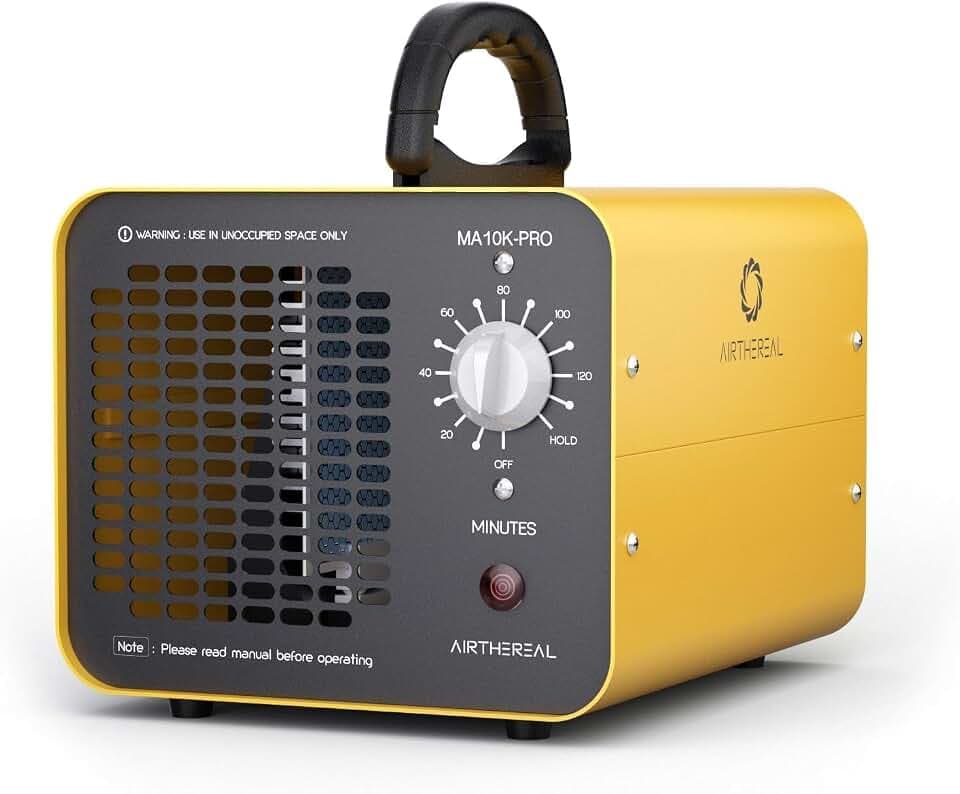 Airthereal MA10K-PRO Industrial Ozone Generator, Odor Eliminator, Heavy Duty O3 Device with Timer, Ozone Air Ionizer for Home, Office, Basement, Hotel and Car, Yellow