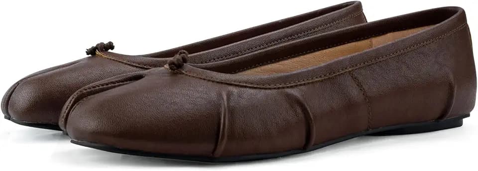 VBDB Tabi Ballet Flats for Women Dressy Casual Shoes Split Toe Wide Flats Light Weight Japanese Shoes