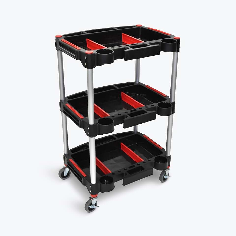 Classroom Basics MC-3 3-Shelf Mechanic Utility Cart with Magnetic Holder