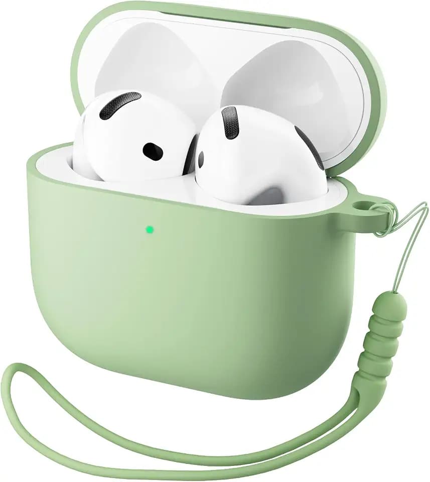 ORNARTO for AirPods 5 Case, Rubber Cover for AirPods 4, Matcha