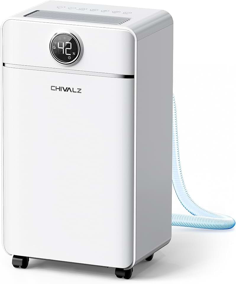 CHIVALZ Luftentfeuchter 12L/24h Luftentfeuchter Elektrisch für Raumgrößen 120m³(30m²), Raumentfeuchter mit 3 Betriebsmodi, 24H Timer, Entfeuchter Keller mit Automatischer Abtauung (Weiß, 1Pack)
