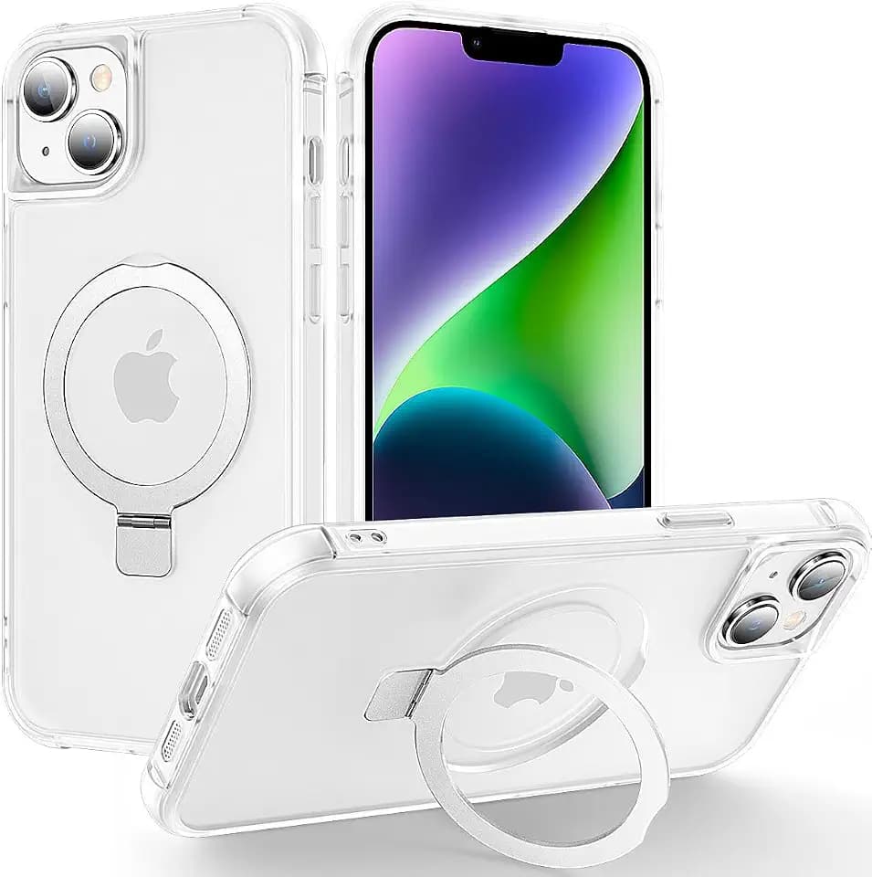 CHAOFEnG Compatible with iPhone 14 Case with Stand, Frost White