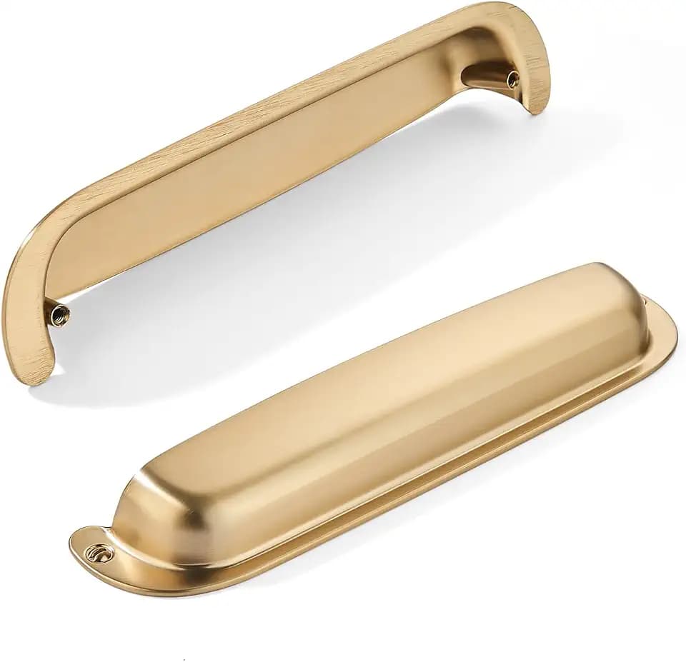 khtumeware 2 Pack 7"(178mm) Hole Center Retro Drawer Pulls Champagne Bronze Cabinet Bin Cup Pulls Bathroom Hardware Cabinet Handles Drawer Handles Knobs