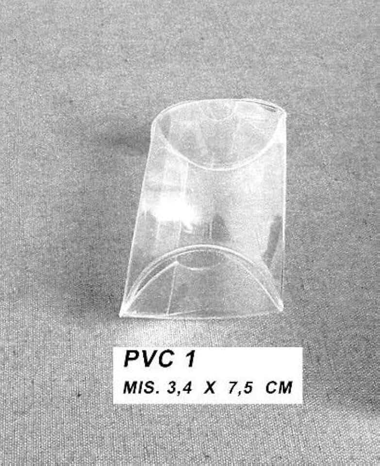 Set aus 20 Konfekt-Schachteln aus PVC (transparenter Kunststoff) - auch als Platzhalter geeignet 34x75 mm