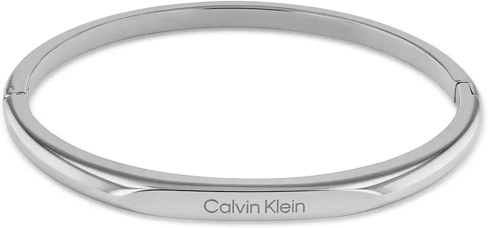 Calvin Klein Bangle Armband für Damen Kollektion FACETED aus Edelstahl - Erhältlich in Silber oder Gold Version