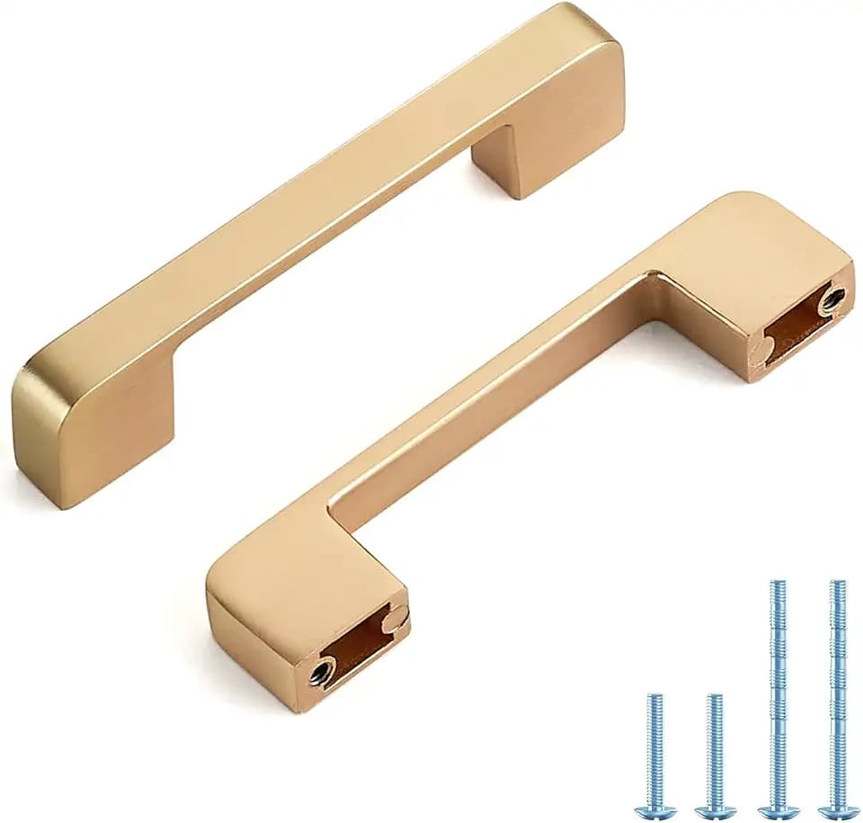 HOME EDIT Brushed Gold Cabinet Pulls Drawer Pulls, 3-3/4 Inch, 12 Pack