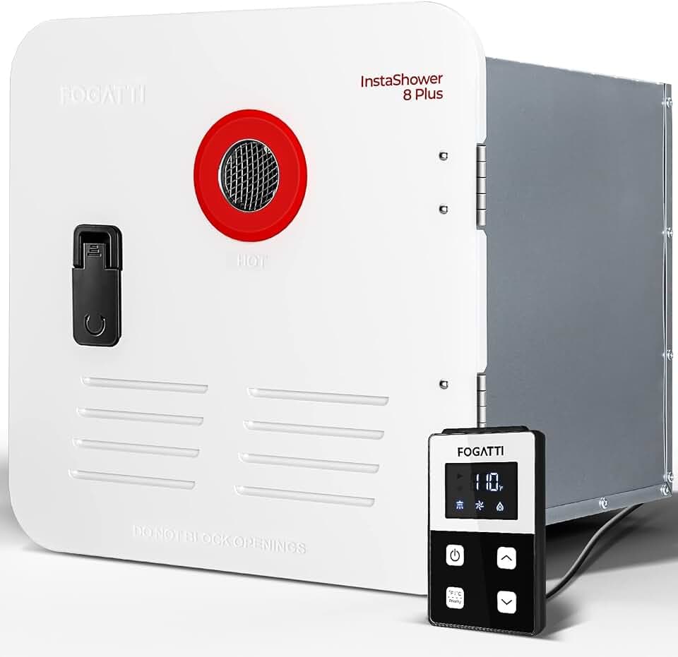 FOGATTI InstaShower 8 Plus RV Tankless Water Heater, Propane On Demand