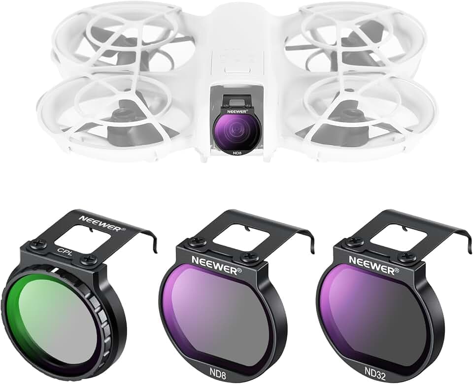 NEEWER Filter Set für NEO Drone, 3er Pack, CPL/ND8/ND32 Graufilter Zirkularer Polfilter, Drone Zubehör, schlank mehrfach beschichtetes optisches HD Glas, kompatibel mit DJI NEO, FL-N27