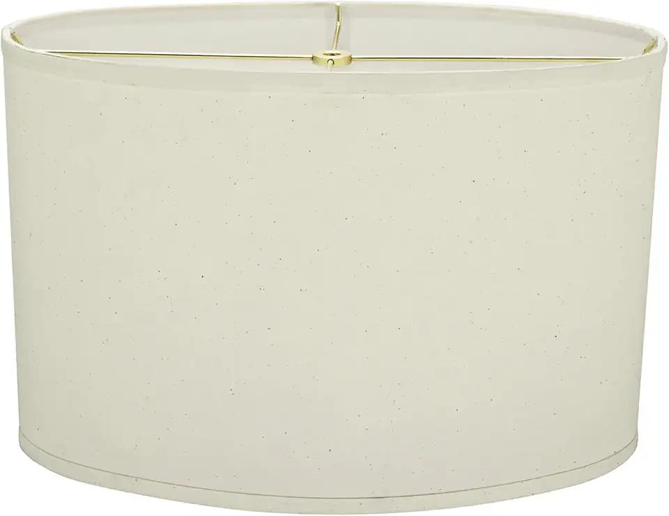 Aspen Creative 37041A Transitional Oval Hardback Shaped Spider Construction Lamp Shade in Off-White Cotton Fabric, 16 1/2" wide (9 1/2" + 16 1/2") x (9 1/2" +x 16 1/2") x 11"