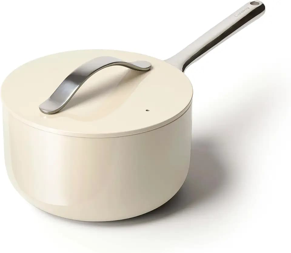 Caraway Non-Stick 3 qt Ceramic Sauce Pan with Lid