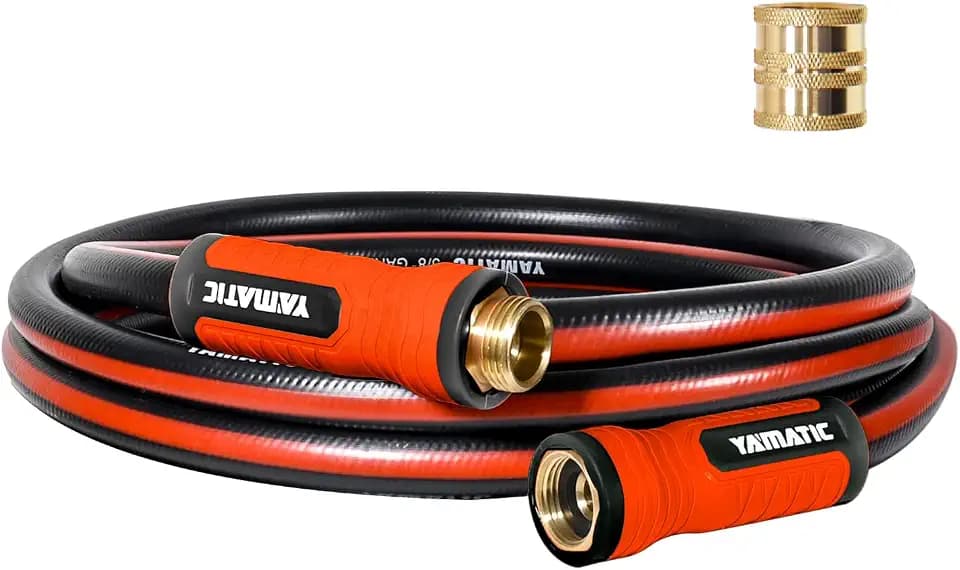 YAMATIC 15FT Flexible Garden Hose Female to Female 5/8in, Burst 300 PSI