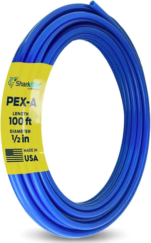 SharkBite 1/2 Inch x 100 Feet Blue PEX-A, Made in the USA, Flexible Water Pipe Tubing for Plumbing, UA60B100