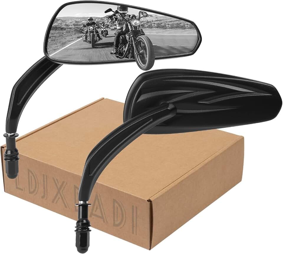 Rückspiegel für Harley Sportster Road King Street Electra Glide Road Glide Dyna Softail 1982-2023 (schwarz)