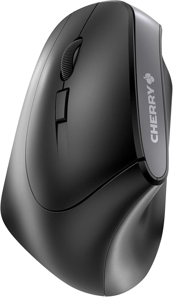 CHERRY MW 4500 Left, Ergonomische Vertikale Maus für Linkshänder, Schwarz