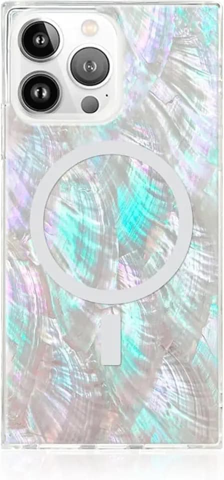 Flaunt Official Square iPhone 15 Pro Max Case - Mother of Pearl