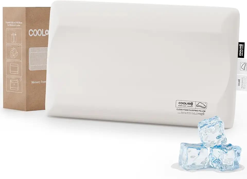 Memory-Foam-Kissen, Queen-Size-Größe, konturkühlendes Halswirbelkissen zur Linderung von Nackenschmerzen, orthopädisches, ergonomisches Bettkissen für Seiten-, Rücken- und Bauchschläfer, weiches