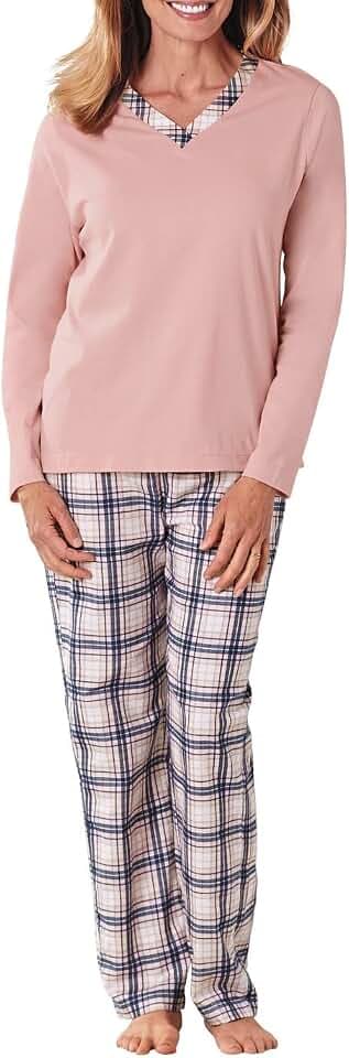 Cinema Etoile womens Long Sleeve Knit Top and Flannel Pant