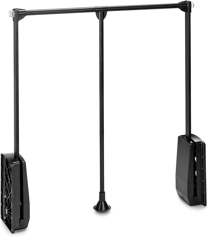 Emuca - Kleiderlift für Schrankbreite, kleiderschranklift, 830-1150mm breite regulierbar, schwarz