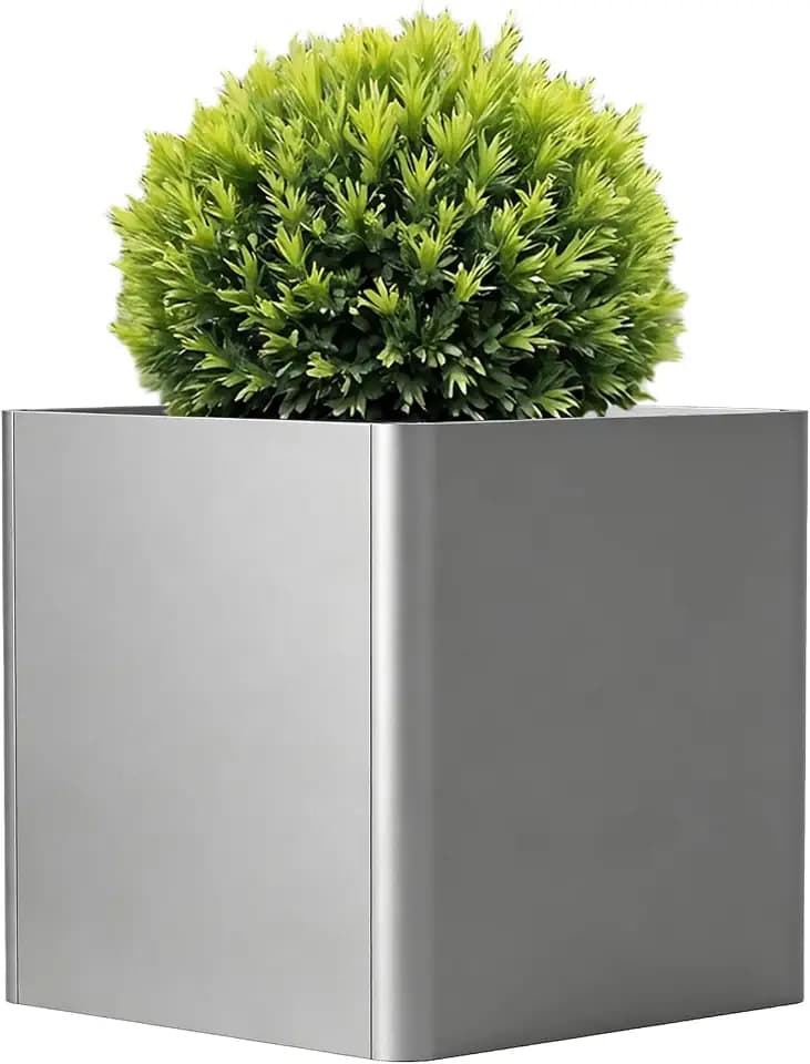 24-Inch Square Outdoor Metal Planter