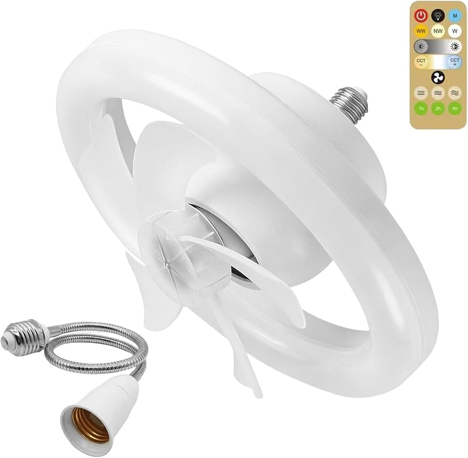 PORFOYO Deckenleuchte Mit Ventilator und Fernbedienung, Deckenventilator Mit Beleuchtung, Campingventilator Für Zelt, Camping Ventilator Mit Licht, Ventilator Camping Usb Aufladbar, Zeltventilator