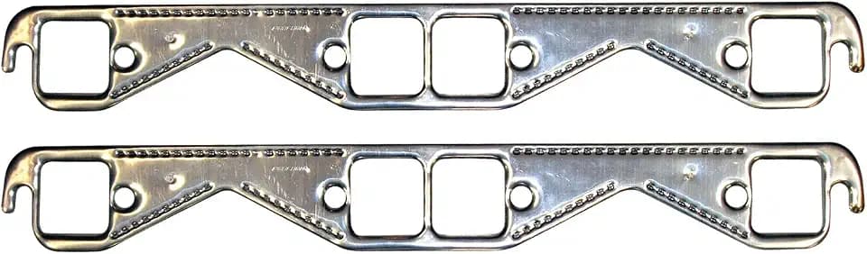 Proform 67921 Aluminum Exhaust Header Gasket with Square Ports for Small Block Chevy - Pair