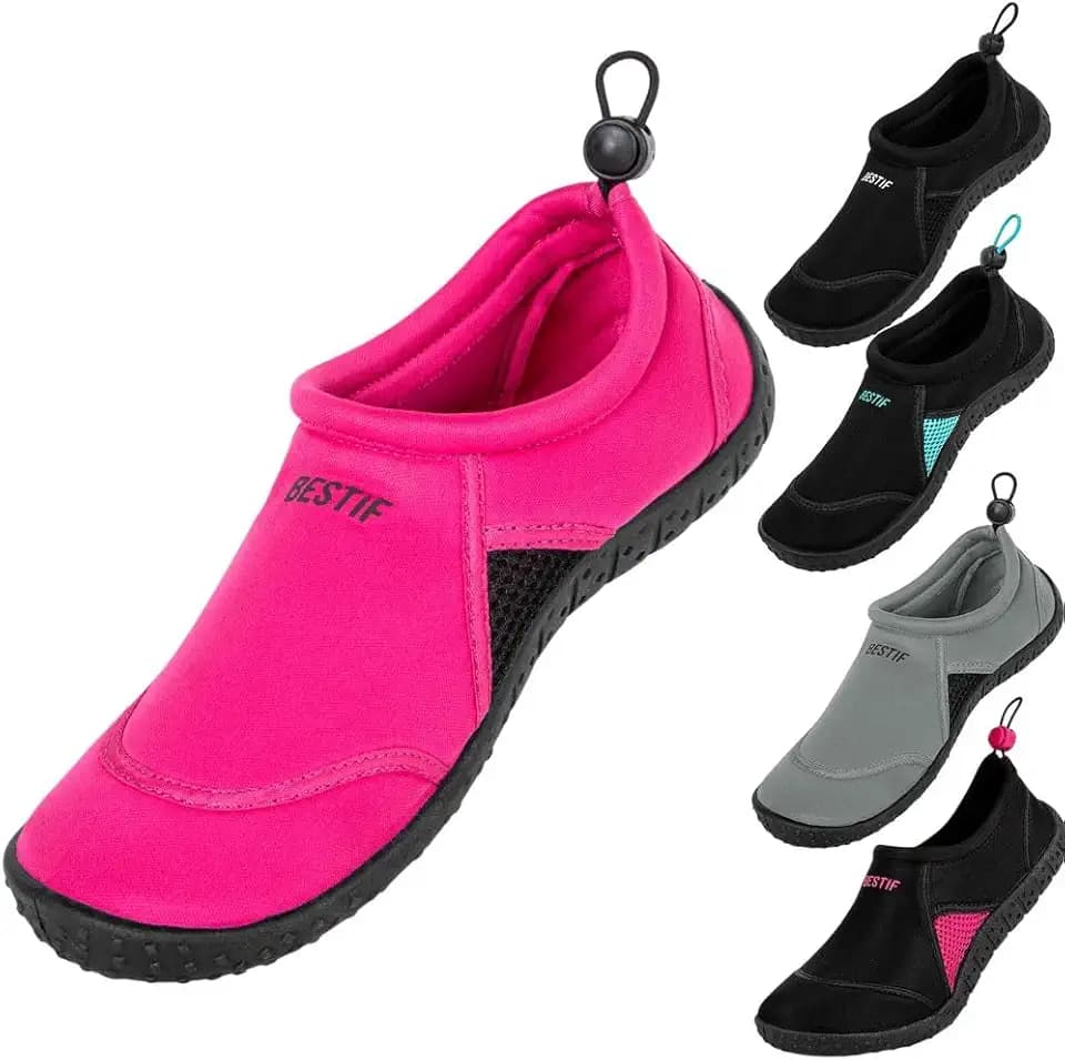 Badeschuhe Herren Damen | Schwimmschuhe Neopren Wasserschuhe Kordelzug | Leicht und Bequem | Gr. 36-45