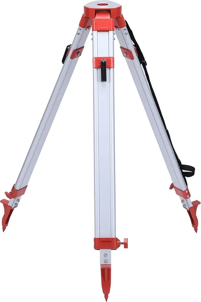 Surveying Tripod, Aluminum Survey Tripod With 5/8-Inch 11-Threaded Flat Head Quick Clamp for Auto level