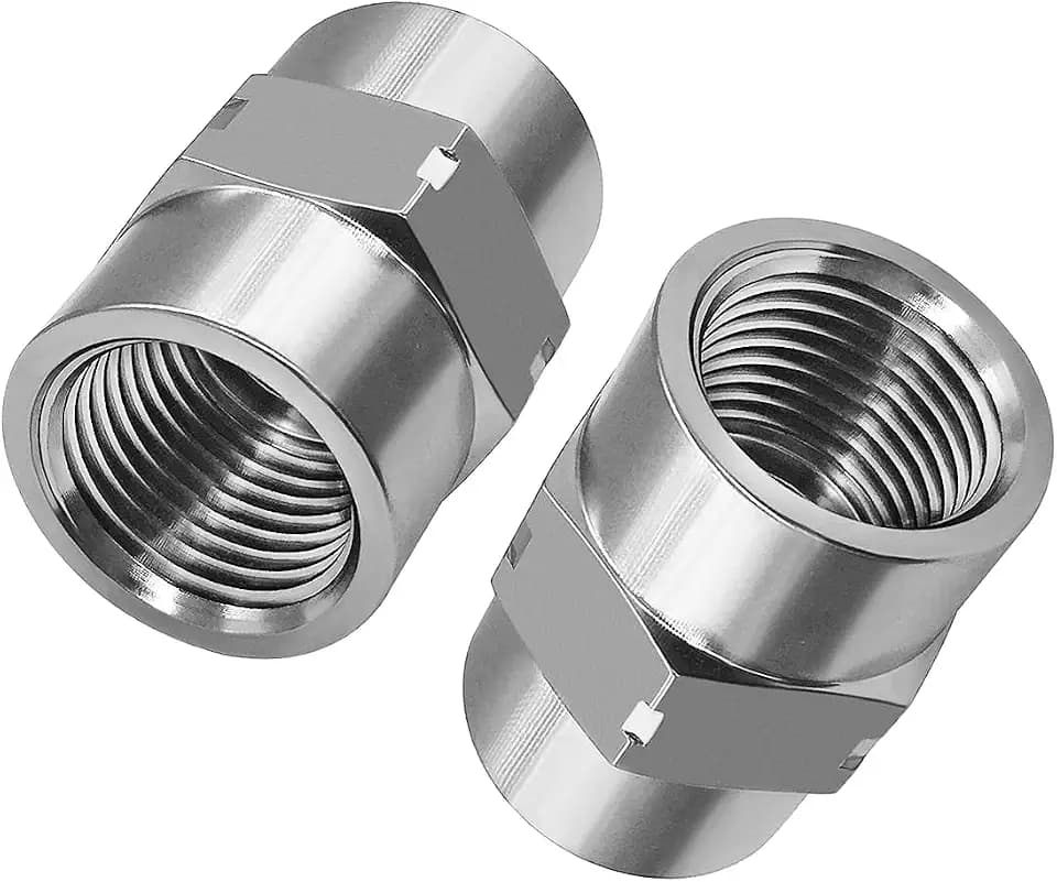 Beduan 304SS Reducer Coupling Adapter 3/4 to 1/2 NPT Female Hex Coupler 2PC