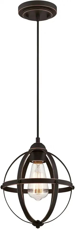 Westinghouse 6361900 Stella Mira One-Light Indoor Mini Pendant, Oil Rubbed Bronze Finish with Highlights