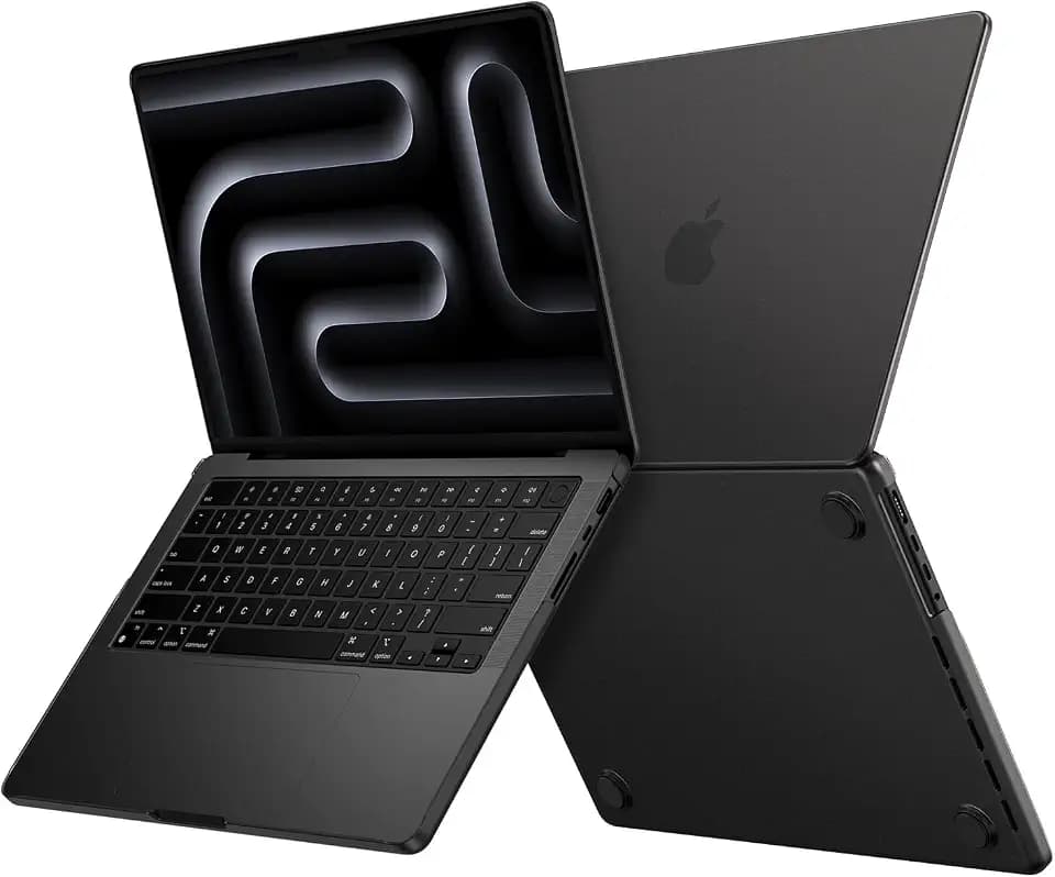 EooCoo Matte Case for MacBook Pro 14 inch M5-M1 2026-2021, Space Black