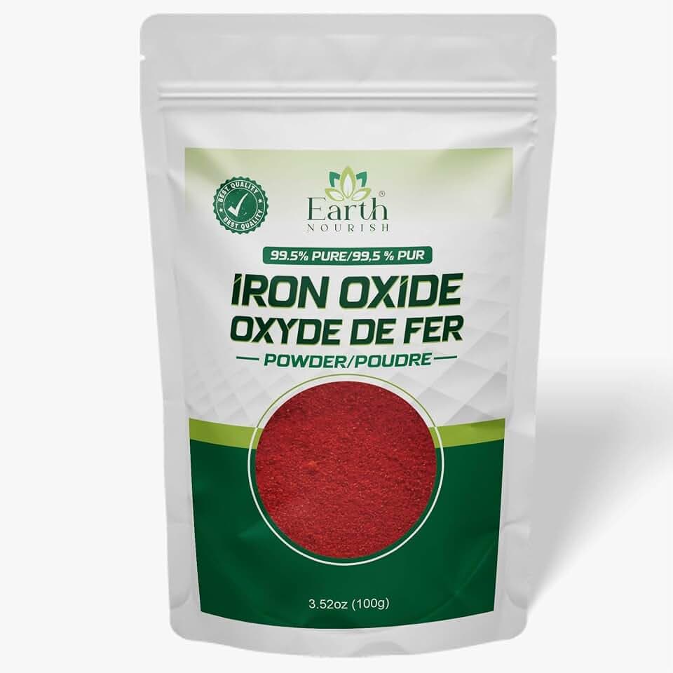 Red Iron Oxide Powder 3.52 Oz / 100g – Cosmetic Pigment for DIY Formulations, Soap Making, Crafts, and Industrial Applications