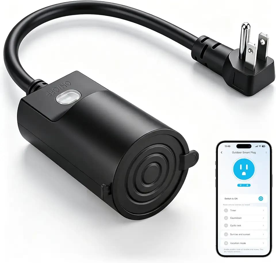 DAYBETTER Outdoor Smart Plug, 15A Max (1875W Resistive), No Hub Required,