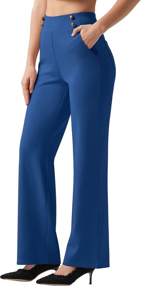 Willit Women's Wide Leg Dress Pants High Waisted Stretch Work Pants Office Business Casual Slacks Pockets Petite/Regular/Tall