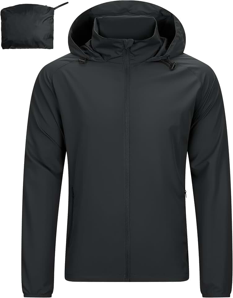 33,000ft Leichte Regenjacke Herren Wasserdicht Windjacke Dünne Wanderjacke