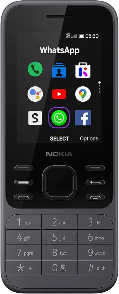 Nokia 6300 4G | Unlocked | International | WiFi Hotspot | Social Apps | Google Maps and Assistant | Light Charcoal