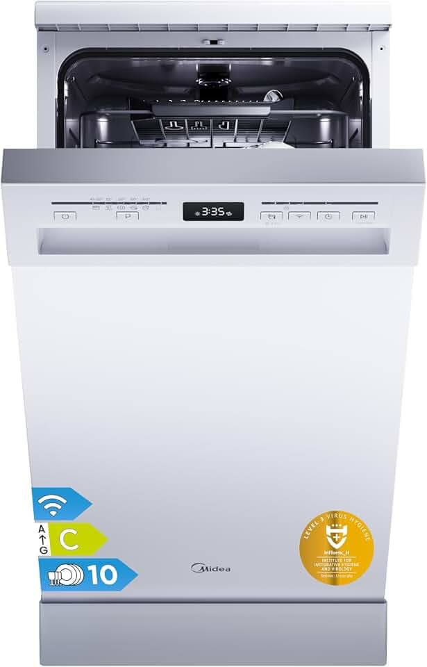 Midea Spülmaschine 45cm Freistehend & Unterbaufähig 10 Maßgedecke EEK C