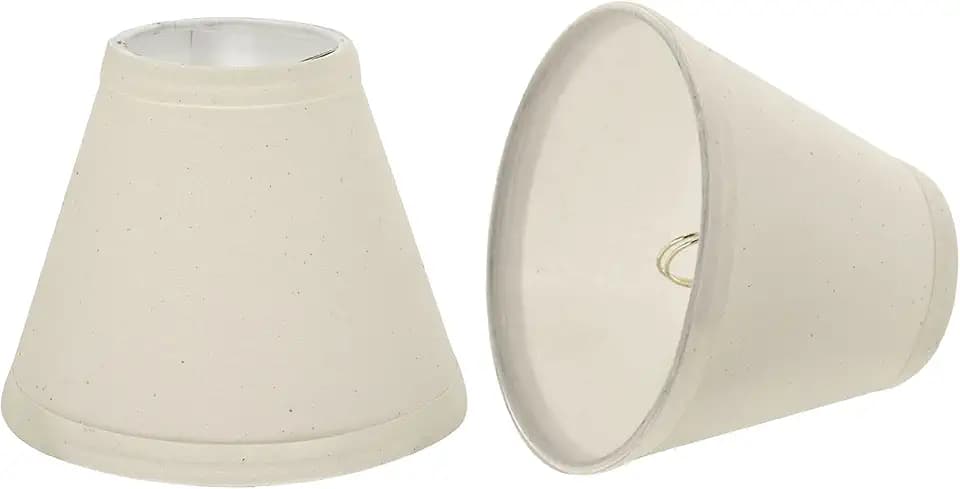 Aspen Creative 32118-2A Small Hardback Empire Shape Chandelier Clip-On Lamp Shade Set (2 Pack), Transitional Design In Off White, 6 inch Bottom Width (3" x 6" x 5")