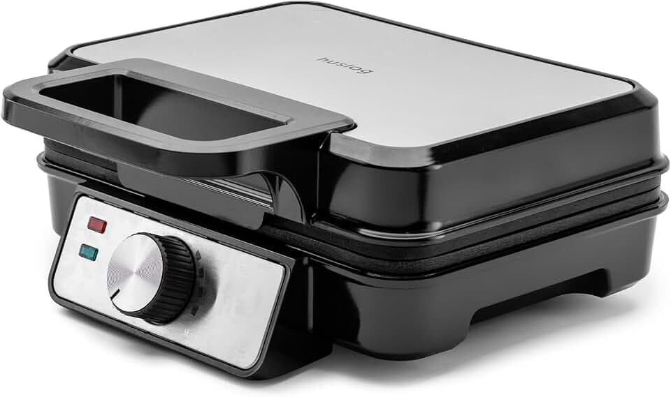 Waffelmaschine, 1200W, Duo-Waffelmaschine, Waffeleisen, Antihaftbeschichtete, Waffeln, Temperaturregelung