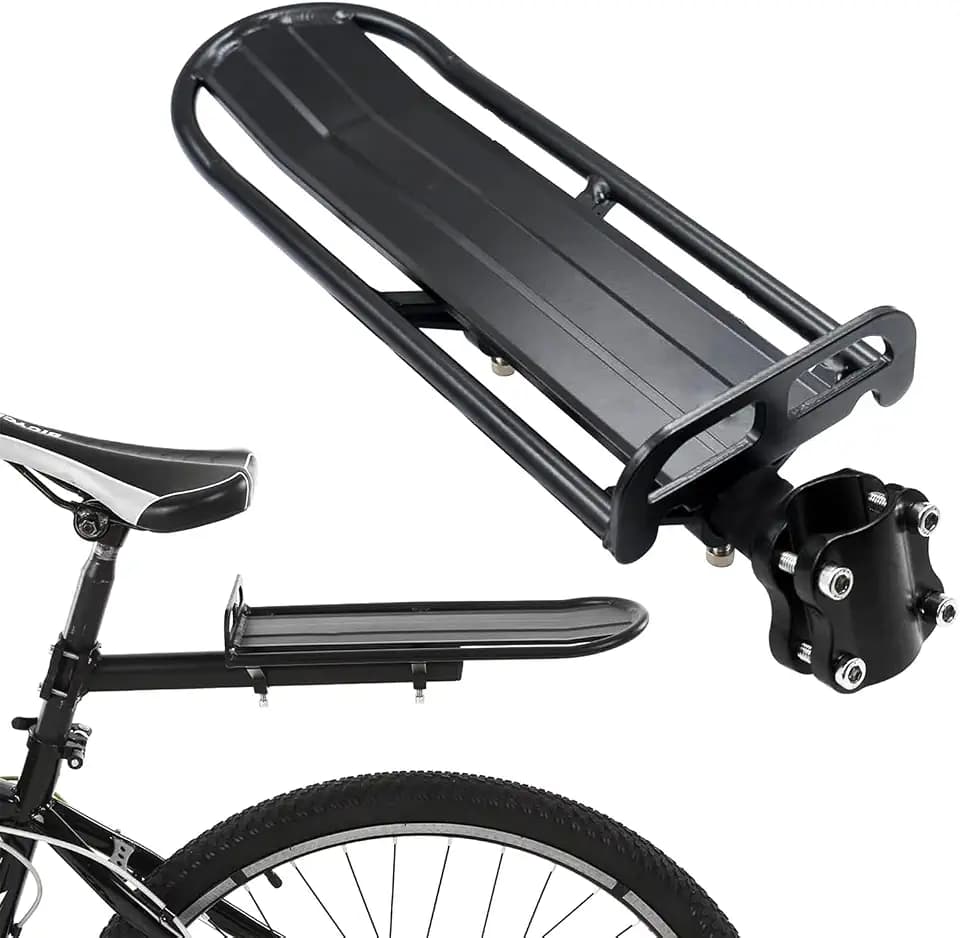 Gepäckträger Mountainbike Aluminiumlegierung Maximalbelastung 10 KG Fahrrad Gepäckträger Schwarz Hinten Verstellbar Gepäckträger Fahrrad Schnelle Montage für Cargotasche