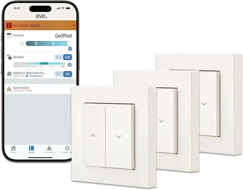 Eve Shutter Switch (Matter) 3er Pack - Smarte Rollladensteuerung