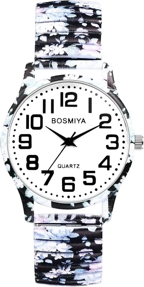 OIDEA Women Large Face Stretch Band Quartz Watch