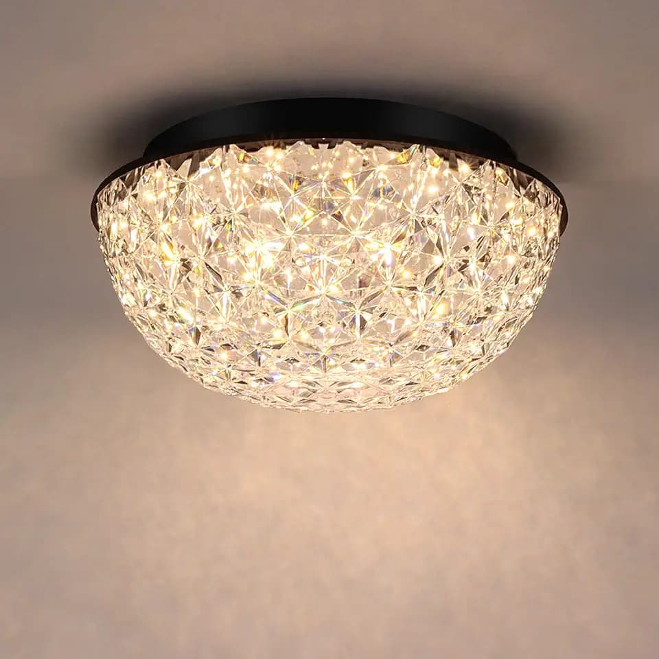 12'' Modern LED Ceiling Light, Crystal Chandelier 3/4/5000K Dimmable