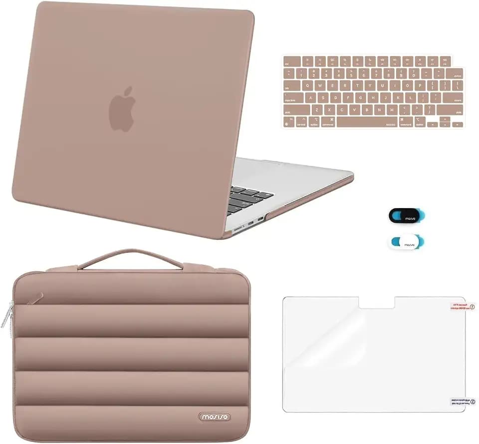 MOSISO Compatible with MacBook Air 15 inch Case M5 2026 M4 M3 M2 2025-2023