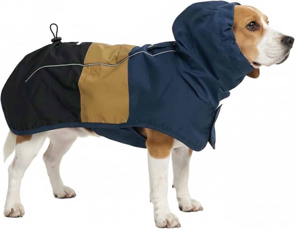 Spark Paws Dog Raincoat - Waterproof Rain Jacket w/Hood, Full Coverage
