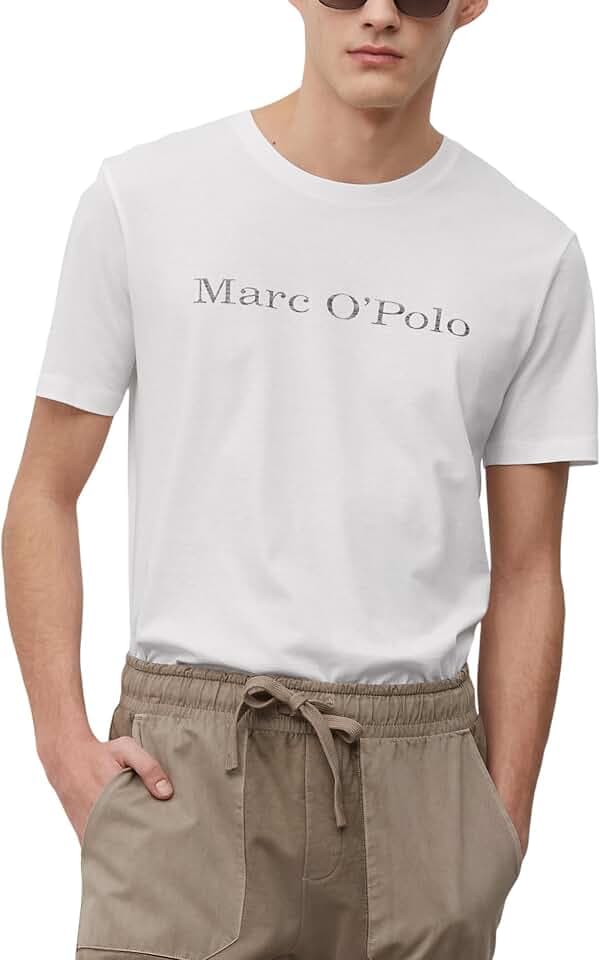 Marc O'Polo Herren 51556 Herren T-Shirt mit Rundhals-Ausschnitt, bequemes Oberteil aus Bio Baumwolle, klassisches Kurzarmshirt für Herren (1er Pack)