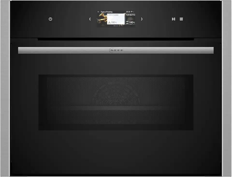 NEFF C24FS31N0, N90, Compact-BackofenIntegrierbarer Backofen mit Mikrowelle 60 x 45cm, Full Touch TFT-Display, Inverter-Technologie, Soft Open & Close, Favorit, Edelstahl