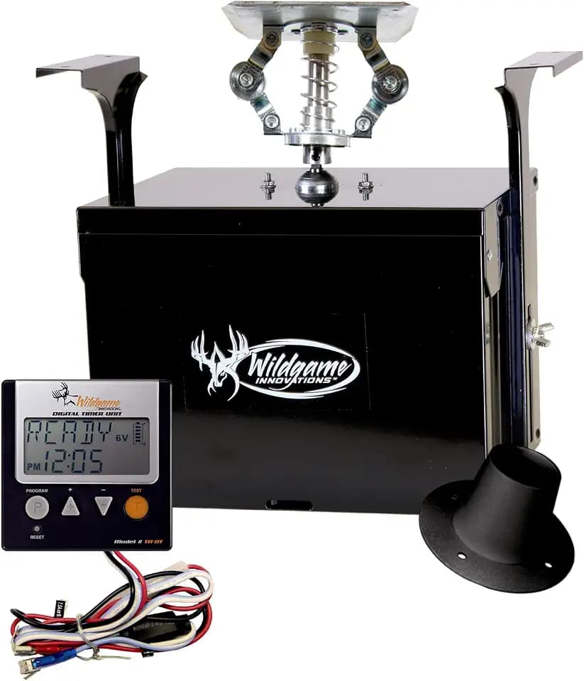 Wildgame Innovations Evolution Feeder 12V Digital Power Control Unit for Deer Hunting | Varmint-Proof Programmable Feeder Kit with 6 Available Feed Times & 30ft Feed Range