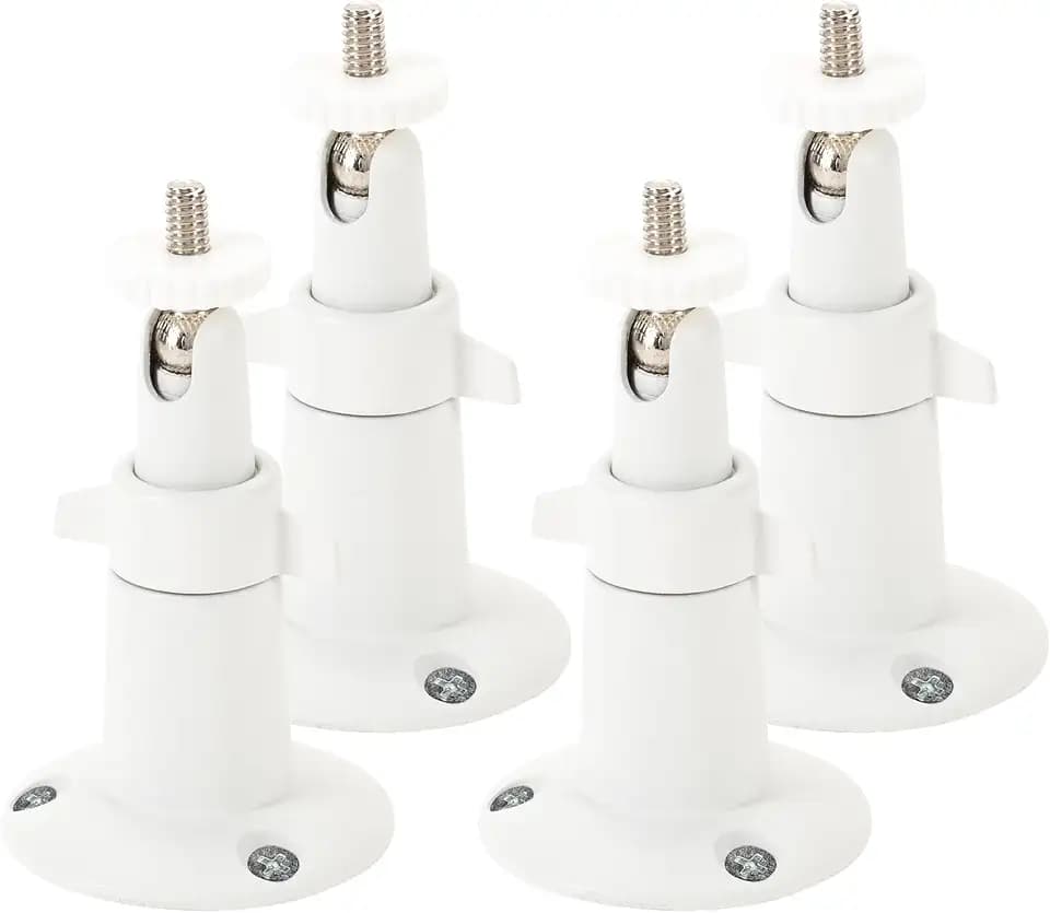 Wasserstein Adjustable Metal Wall Mount for Arlo Essential 3rd Gen/2nd/1st/Go 2/Arlo Pro (6th Gen)/Pro 5S 2K/Pro/4/3/Ultra (3rd Gen)/Ultra 2/Ultra & Ring Stick Up Cam (Battery/Plug-In) (4-Pack, White)